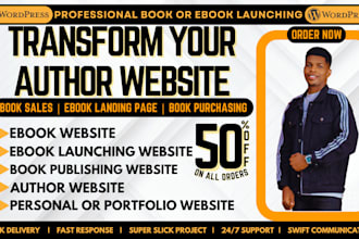 design author website, book author website wordpress ebook website development