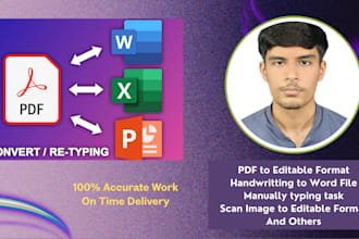 do PDF to word,handwritting to word,  scan PDF to excel