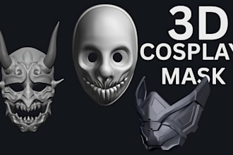 sculpt custom 3d mask 3d helmet cosplay helmet oni mask model 3d printing