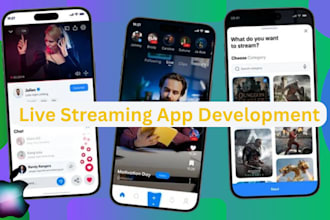 develop live streaming app video streaming app streaming website