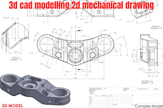 do 3d cad modelling 2d mechanical drawing using solid works and autocad