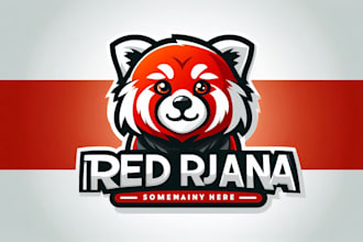 design a custom cute red panda mascot logo for your brand