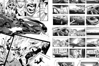 draw manga storyboard, manga comic illustration, nsfw manga page, superhero