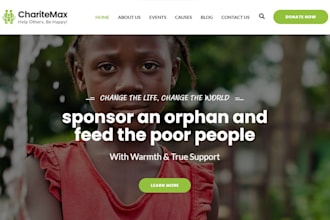 nonprofit website for ngo, charity, donation, 501c3, non profit in wix wordpress