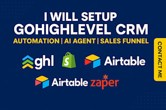 setup gohighlevel CRM automation  expert  ai agent ghl  gohighlevel sales funnel
