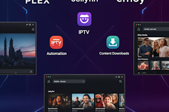 automate plex jellyfin and emby media server with iptv and auto media download