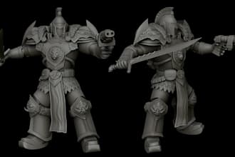 warhammer 40k, tabletop, 3d model for 3d printing space marine model stl print