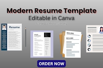 create modern resume template in canva you can edit