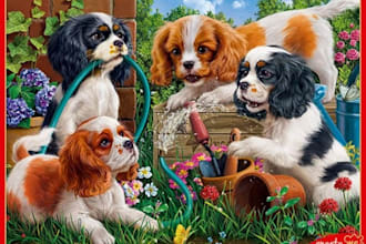 create animal headshots pet portraits, and cartoon  style illustrations