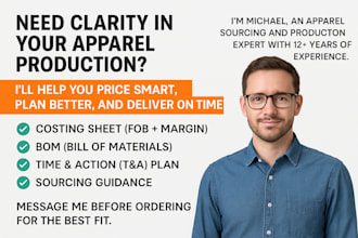 create apparel costing sheets and factory production plans like a pro