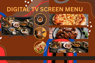 design static TV screen restaurant food menu and digital menu board