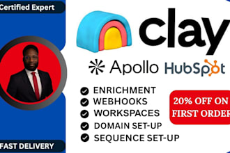 setup clay com instantly ai apollo io sequence hubspot automation