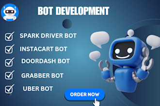 set up doordash bot, instacart bot, uber bot, bot lyft, grabber bot, grubhub bot