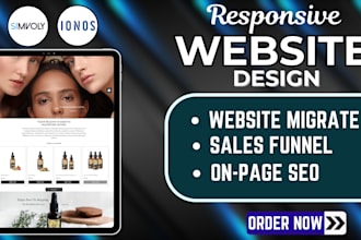 design simvoly ionos website, landing page, sales funnel, website migrate, SEO