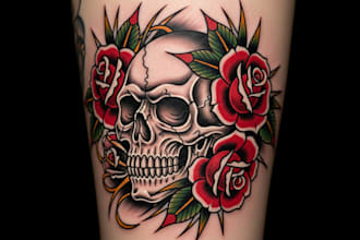 create a custom traditional tattoo style design