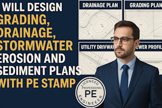 grading, drainage, stormwater, erosion and sediment plans, with pe stamp permit