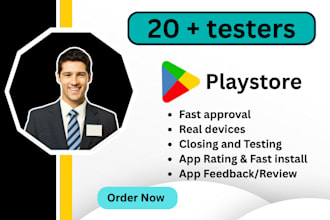 provide 12  testers for google play closed testing 20 testers