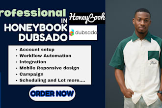 setup honeybook, dubsado, workflows, acuity scheduling, CRM automation