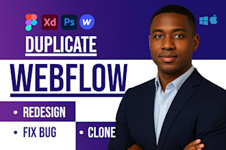 clone duplicate website design to webflow website fix bug fix framer design