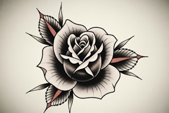 create a traditional or old school style tattoo design