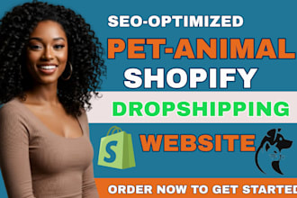 design professional pet shopify store dog cat product dropshipping store website