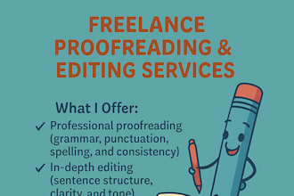 proofread and edit flash fictions, novellas, and even novels