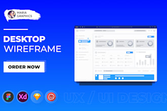 design desktop UI UX with mockups and wireframes