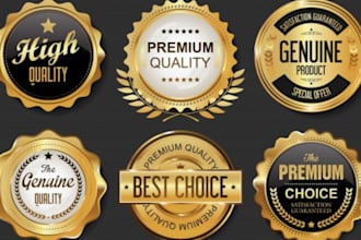 design gold seal, stamp, badge, company logo for your brand