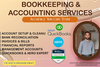 do bookkeeping, accounting, cleanup catchup  in quickbooks online and xero