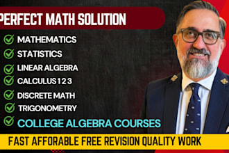 do math,statistics calculus, algebra, trigonometry, probability and excel