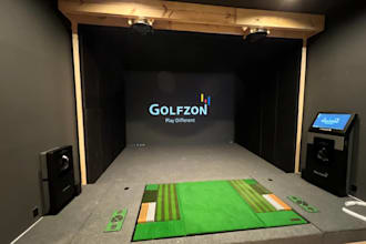 showcase golf showroom,sport arena,indoor game court,gym house,lobby mockup, cgi