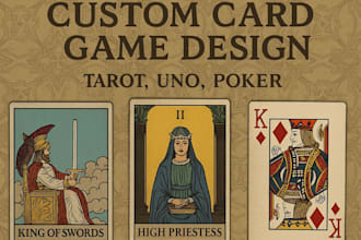 design custom uno card, poker cards style for your game or brand tarot card deck