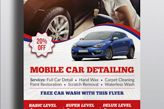 design car wash car rental auto detailing flyers price list flyers
