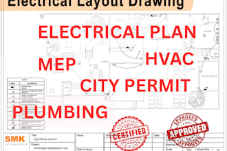 do architecture, electrical plan, plumbing, hvac, mep drawings for city permit