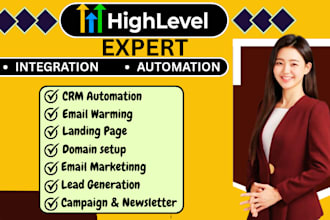 build  gohighlevel email campaign ,landing page, email sms workflow domain setup