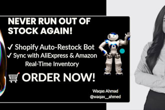 auto restock shopify bot sync aliexpress amazon inventory