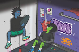 some cartoon illustrations with my composition