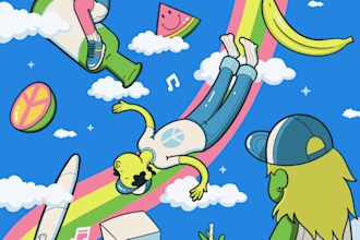 some cartoon illustrations with my composition