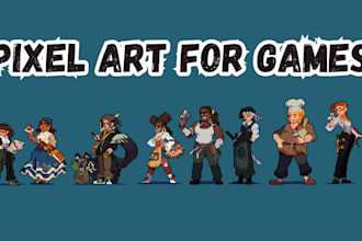 create pixel art animation and sprite sheet for your game character and props