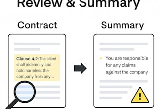 review and summarise your legal contract in plain english