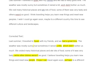 proofread and improve english writing