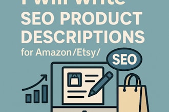 write SEO optimized product descriptions that sell amazon etsy shopify