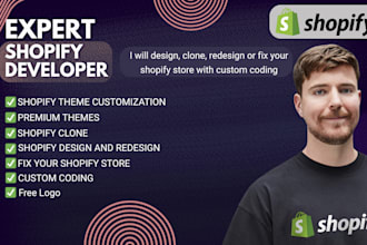 design, clone, redesign or fix your shopify store with custom coding