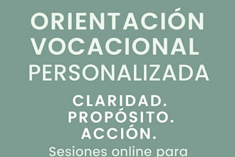 help you define your career path through a personalized session