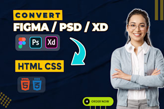 convert figma to html css, xd to html, psd to html, figma to tailwind css