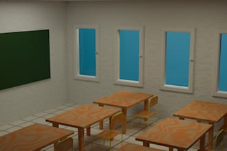 create 3d rooms renders in blender