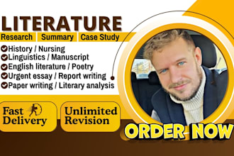 do english literature,social science,history case study,research and summary
