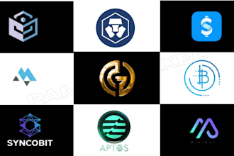 design modern startup crypto tech technology app minimalist logo design