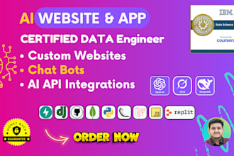 build an ai mobile app or website, ai saas, ai chatbot, ai software, chatgpt