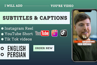create fast and professional  subtitles and captions for short videos